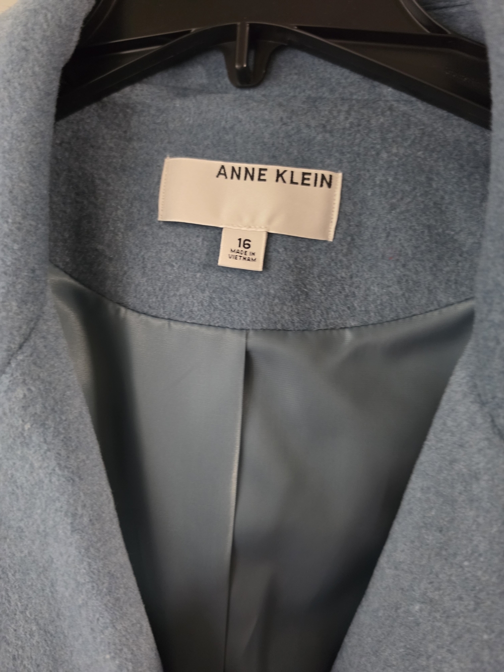 Anne Klein Slate Blue Belted Trench Coat - Picture 2 of 3
